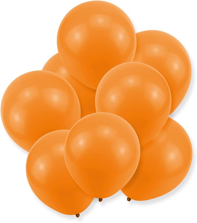 12 英寸 100 件乳胶派对气球生日快乐装饰婚礼毕业婴儿派对气球(橙色)