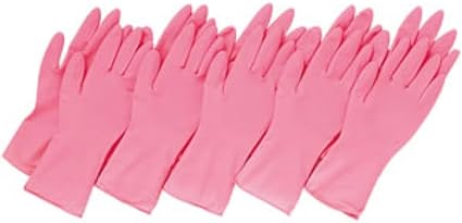 左右手通用薄款家用橡胶手套粉色可反复使用工作厨房清扫烹饪餐具清洗园艺10片装 コモライフ 价格报价图片
