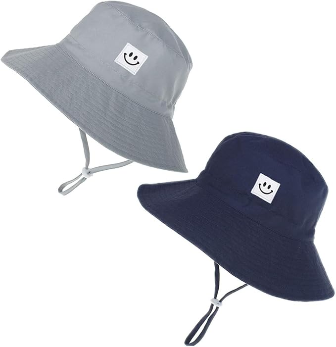 maxnova 婴儿遮阳帽微笑脸 upf 50  *幼儿渔夫帽,适合男孩女孩 0-5t