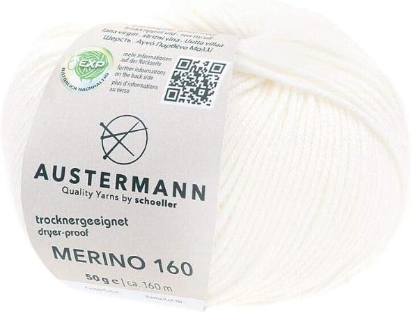 austermann 4014816274872 merino 160 exp 羊毛,羊毛,201-白色,160
