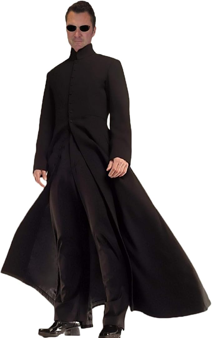 橡胶johnniestm cybe man 服装出品风衣长款黑色外套长袍成人