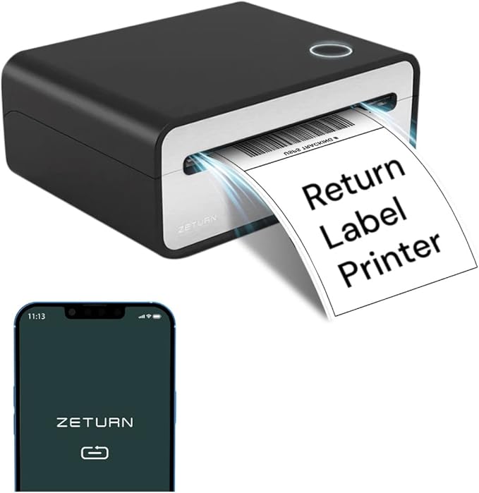 Zeturn 无线运输和退货标签打印机 - 小型打印机,大量退货 - 小型紧凑型热