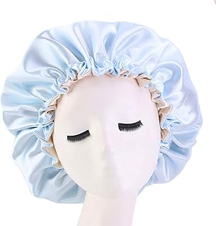 satin bonnet sleep bonnet 帽子 - 双层双面可调节缎面帽,适用于*发