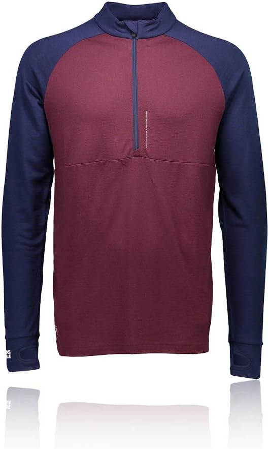 mons royale男士检查列表 1/2 拉链几何纹路基层