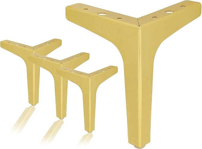 zorfeter 7 英寸家具腿,4 件套现代金属三角家具沙发脚 diy 餐桌柜