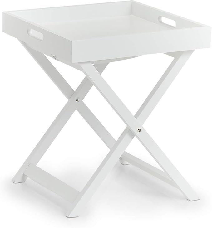 zeller 17009 茶几 m. 托盘,中*纤维板,白色,约 40 x 40 x 46.5 厘米