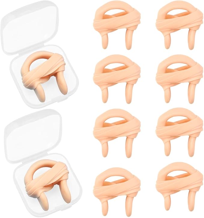 fengek 10 件游泳鼻塞硅胶鼻夹带弹性绳适合儿童和成人