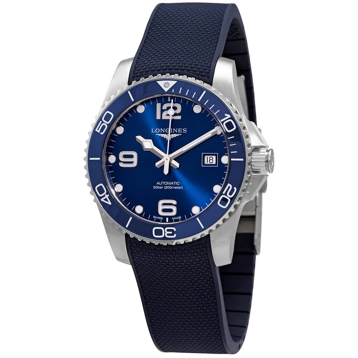 HydroConquest Ceramic Blue Dial 41mm Automatic Diver's Watch, Robin Blue, Diver's Watches
