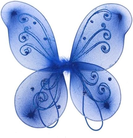 欧根纱尼龙蝴蝶翅膀带闪光,12 英寸 皇家蓝 12英寸 fns004285ryb : 亚