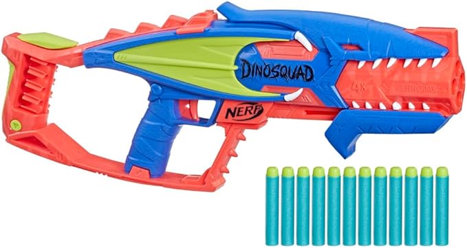 nerf 热火 dinosquad terrodak,12 个 nerf elite 飞镖,恐龙设计,4 个