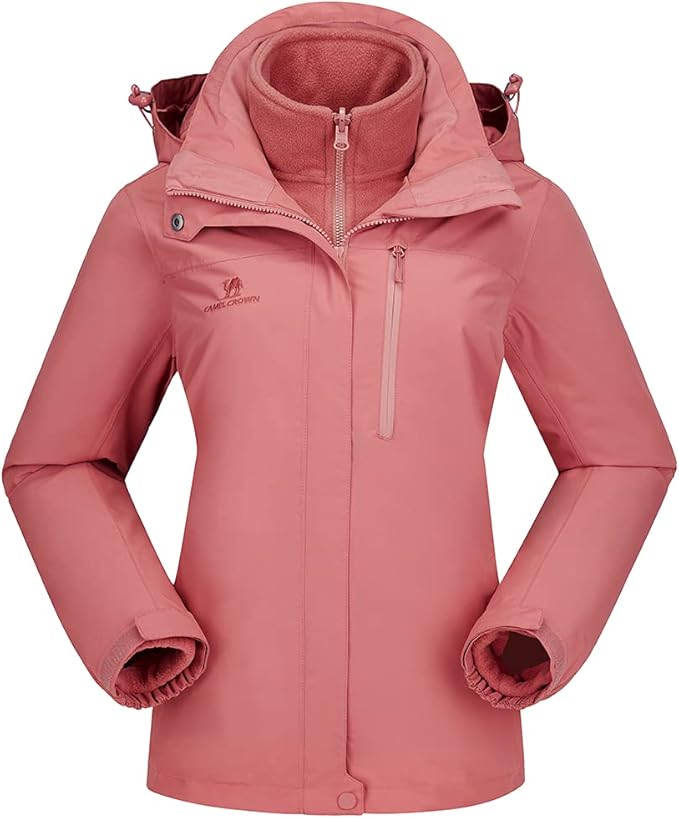 camel crown 防水滑雪夹克 3 合 1 女式户外山地防风羊毛保暖外套防