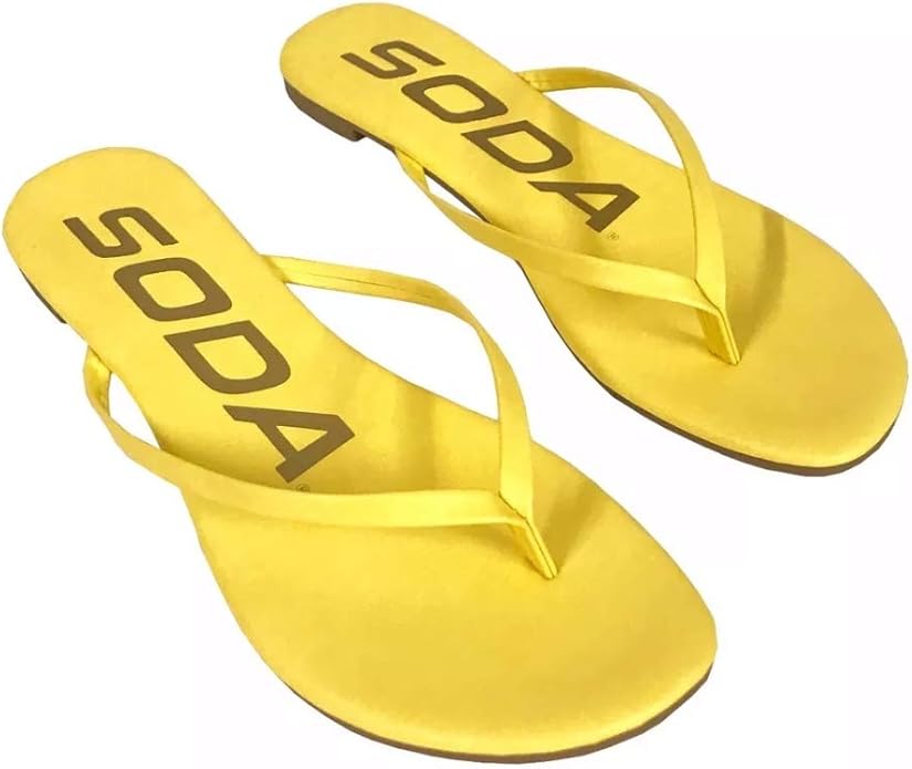 soda seashell 女式平底沙滩/泳池/休闲凉鞋人字拖