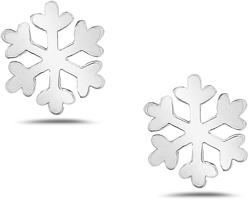 925 纯银小雪花圣诞耳环 – 小假日雪花耳环 : 亚马逊中国: 珠宝首饰
