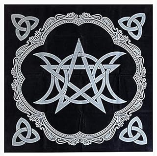 塔罗牌桌布 - 五角星塔罗牌桌布黑色 49x49 厘米,桌布装饰,三月五角星