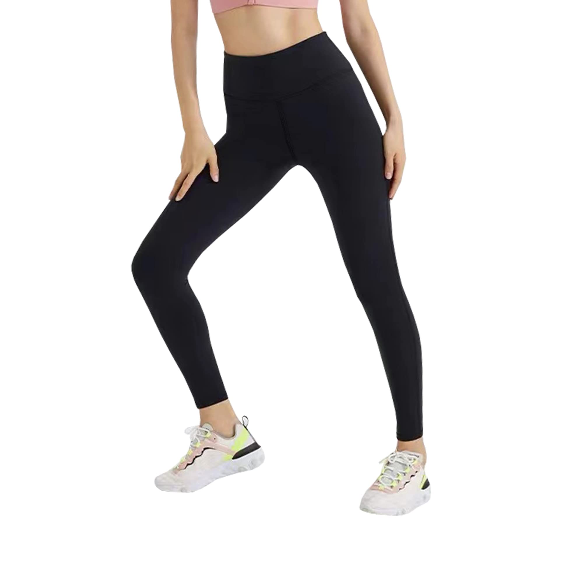 Tegeek Black Yoga Belt Pocket 4T-12T High Waist Exercise Running Leggings