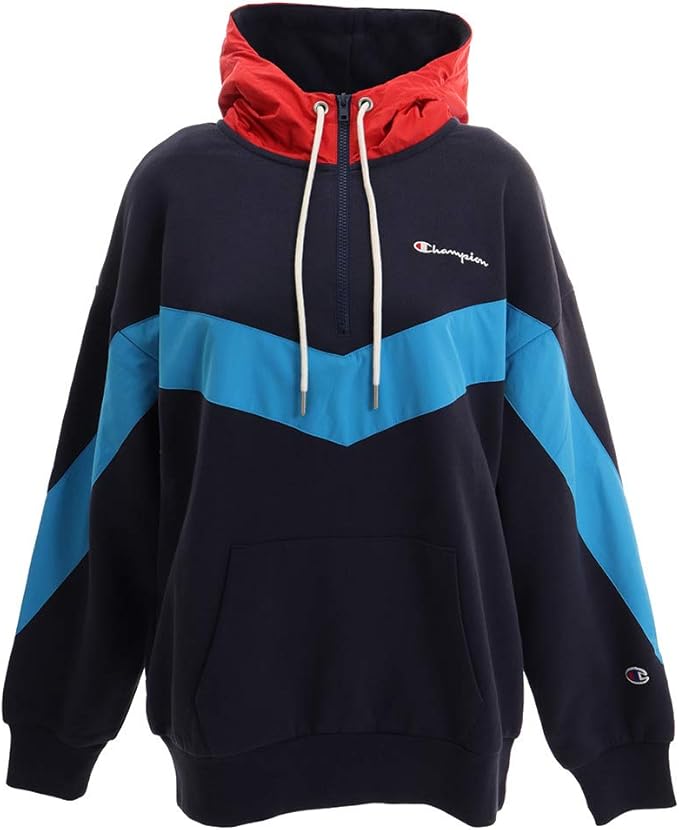 champion 半拉链运动卫衣 cw-q112 女士 藏青色 日本 l (日本サイズl