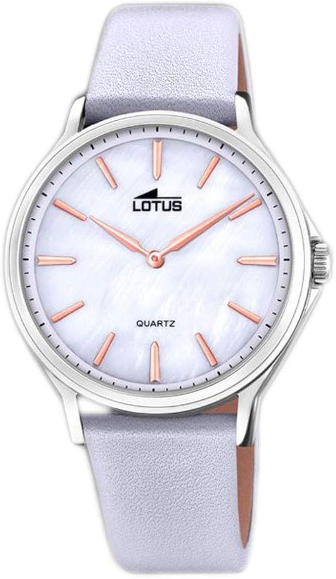 lotus 女士模拟石英手表皮革表带 18516/7