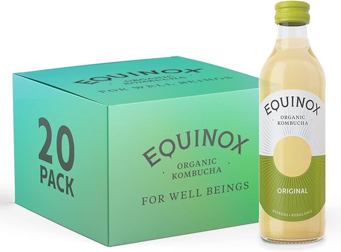equinox kombucha organic original fizzy drink 275 ml (pack of 20