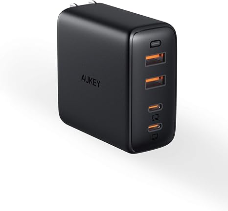 Usb C 充电器 Aukey Omnia 100w 4 端口pd 充电器 采用ganfast 技术 Usb C 笔记本电脑充电器功率输送3 0 兼容macbook Pro 16 英寸 Ipad Pro 11 英寸 Iphone 11 Pro