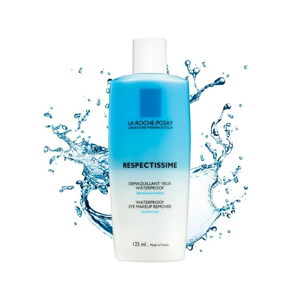 La Roche Posay Respectissime waterproof eye makeup remover will not irritate sensitive skin, no essence, 4.2 fluid ounce 125ml (one pack)
