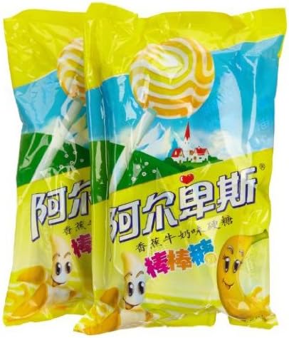 阿尔卑斯香蕉牛奶味棒棒糖20支2