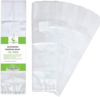 蘑菇生长袋可密封产卵袋适用于植物蘑菇种植袋花园用品 超厚6 密耳袋 大号尺寸6 英寸x 5 英寸x 0 8 英寸0 2