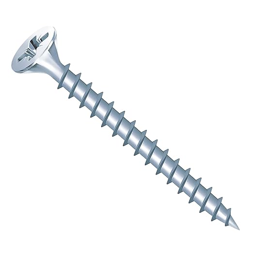 0x90mm 多用途米字螺丝 木螺钉 50 件 - 亮锌钝化 1 盒装沉头硬化双