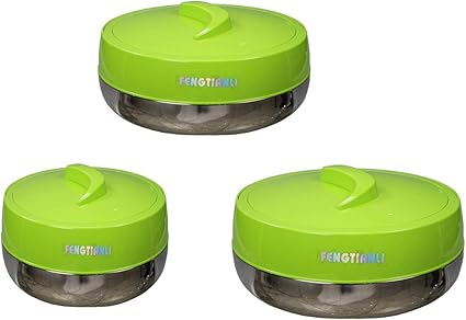 保温容器3 件套大理石颜色食物容器食物容器保温碗带实用便携式手柄 厨具 亚马逊中国