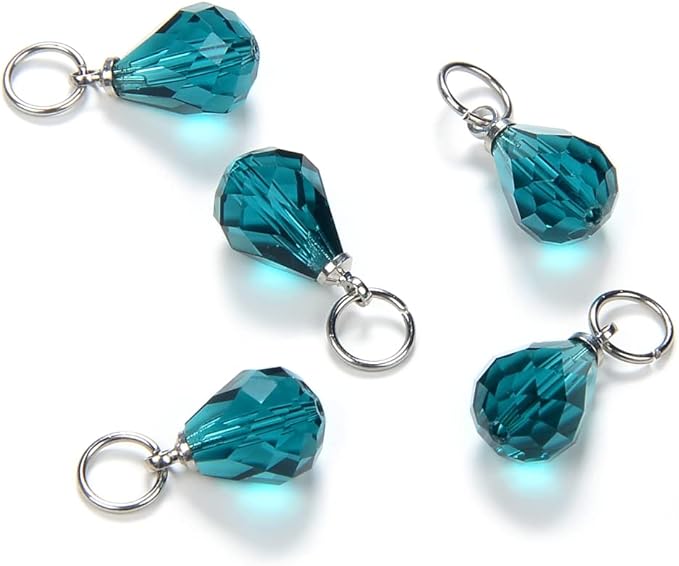 10 件 may birthstone 饰品 10 毫米 奥地利泪珠水晶珠 带跳环 用于