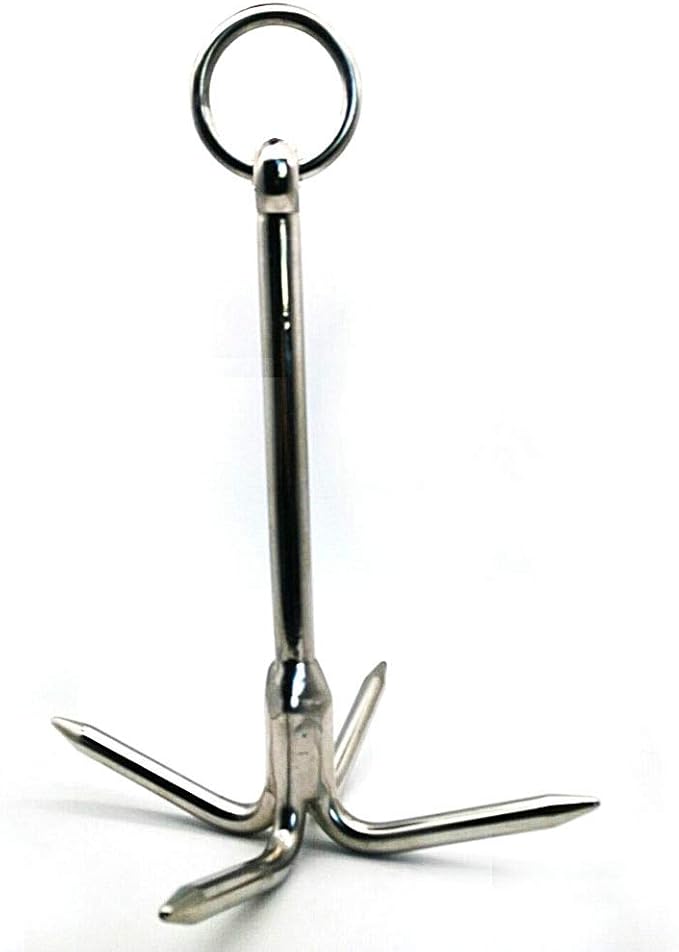 5 厘米)重型不锈钢 316 抓钩带 4 爪不锈钢登山钩 适用于锚寻回,户外