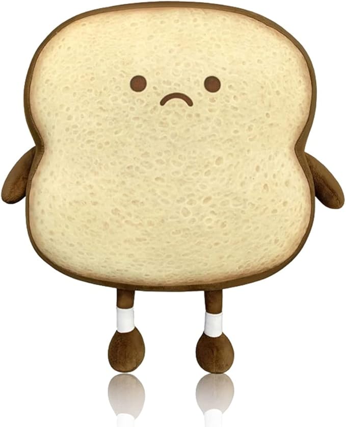 面包枕 趣味食物 毛绒玩具 枕头 小号可爱填充毛绒吐司沙发枕(不开心)