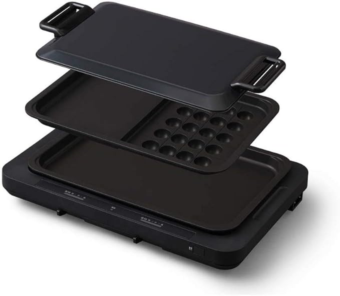 iris ohyama 电热烤盘 章鱼烧 平面型盘子 左右温度调整 2片 带附件