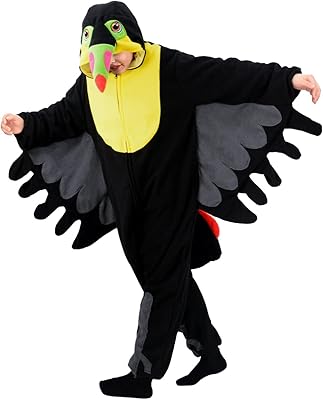 成人巨嘴鸟连体动物睡衣角色扮演万圣节服装男女
