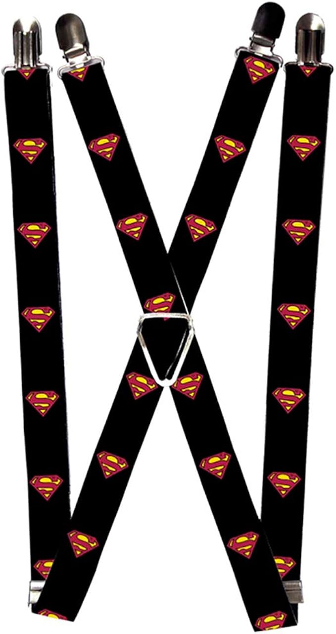 buckle-down suspenders-超人盾牌黑色