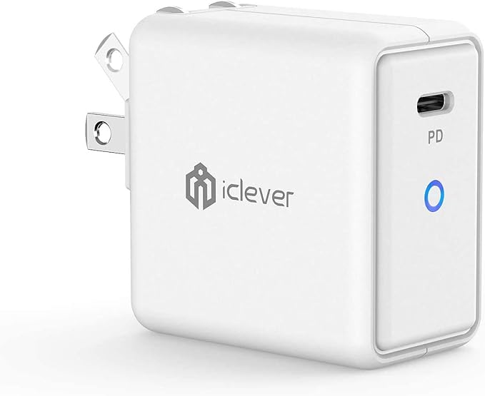 Iclever Usb C 充电器 61w Type C Pd 3 0 Gan Tech 壁式充电器快速充电适配器 可折叠插头适用于iphone 11 Pro Max Macbook Pro Ipad Pro Iphone Galaxy Google Pixel 等 白色 亚马逊中国 手机通讯