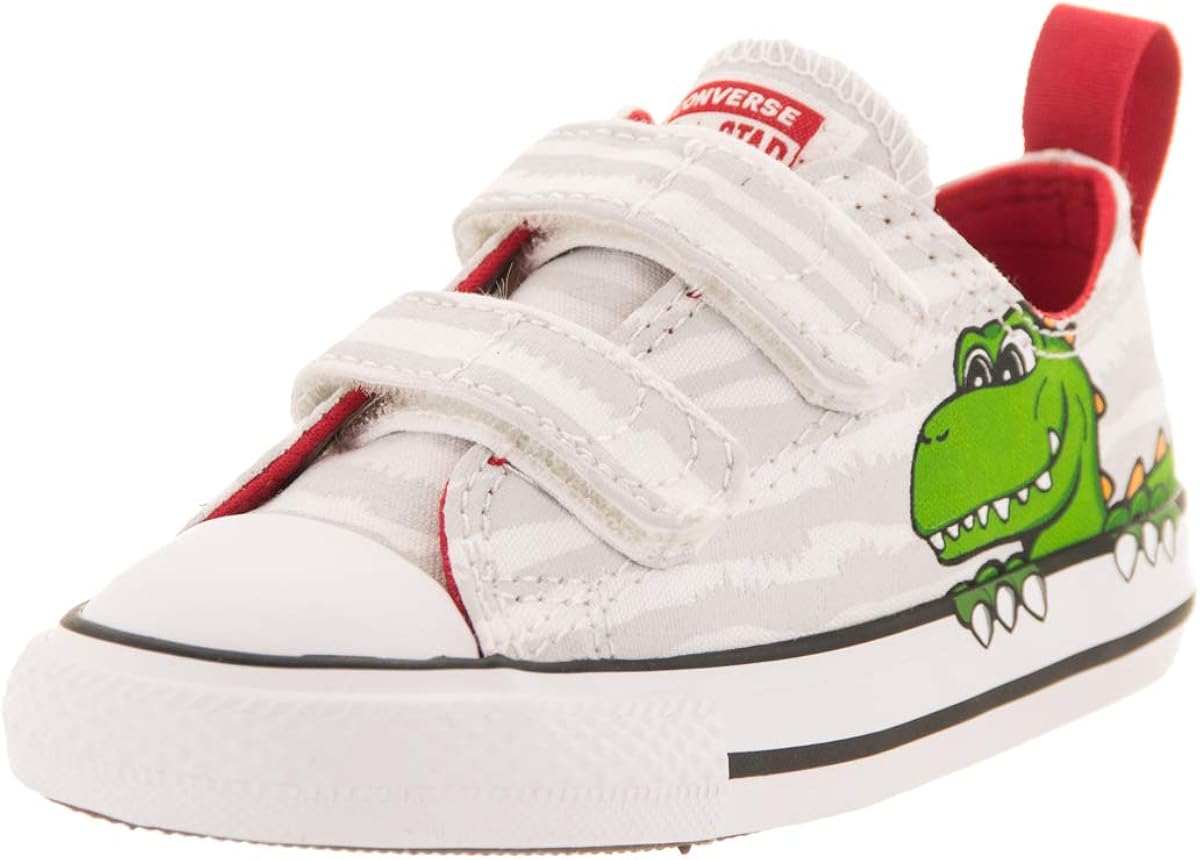 匡威chuck taylor 全明星 2v dinoverse 白色帆布婴儿运动鞋