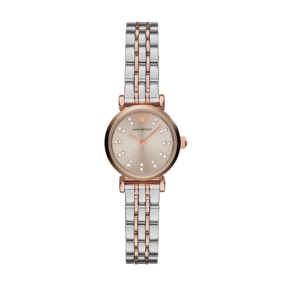 Emporio Armani Ladies Watch 2 pointer movement stainless steel rose Gold tone AR1841