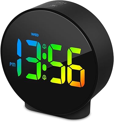 deeyaple led 数字闹钟 闹钟 贪睡 12/24 小时 双闹铃 每周显示 电动