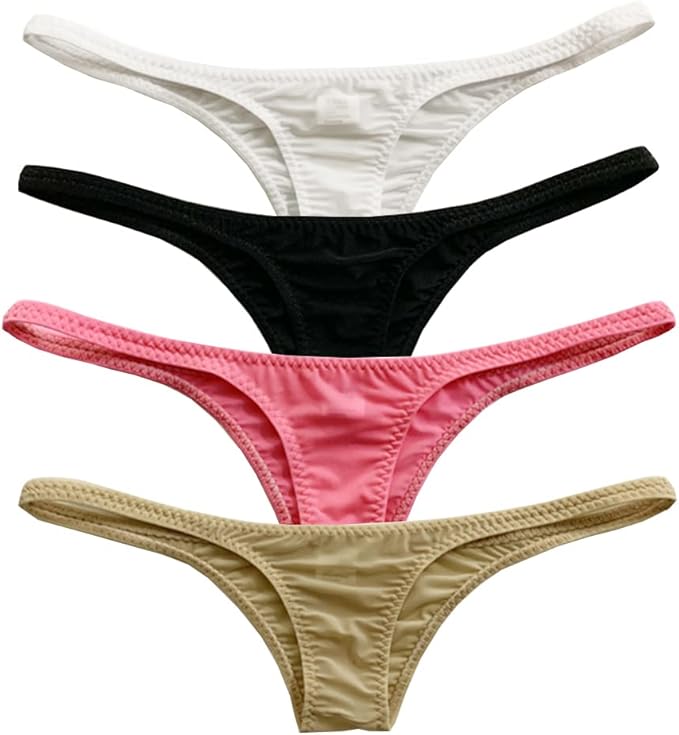女式丝滑比基尼内裤低腰性感内裤紧身迷你内裤 5 件