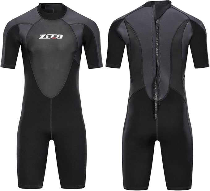 findslinx 男式潜水服短裤 3 毫米氯丁橡胶后背拉链潜水服春季适用于