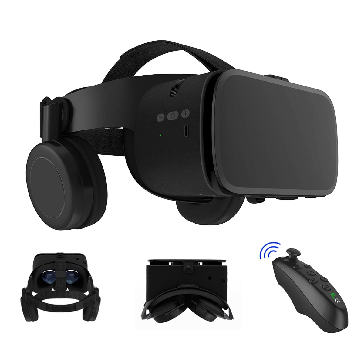 Thafikzi Virtual Reality headset VR Headset with remote for mobile Gear VR for iPhone/Android phones Bluetooth VR Glasses for Apple phones 3D Glasses for Movies and games (black)