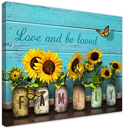 Fateecho 乡村风格墙壁艺术向日葵励志名言艺术印刷品 励志排版谚语 乡村风格向日葵墙壁艺术印刷 适用于厨房卧室客厅浴室 家居 亚马逊中国