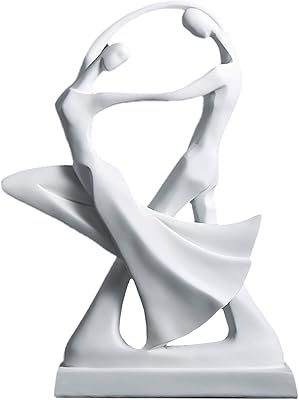 时尚创意抽象装饰雕塑现代家居装饰 - 跳舞树脂雕塑带优雅线条,可爱的