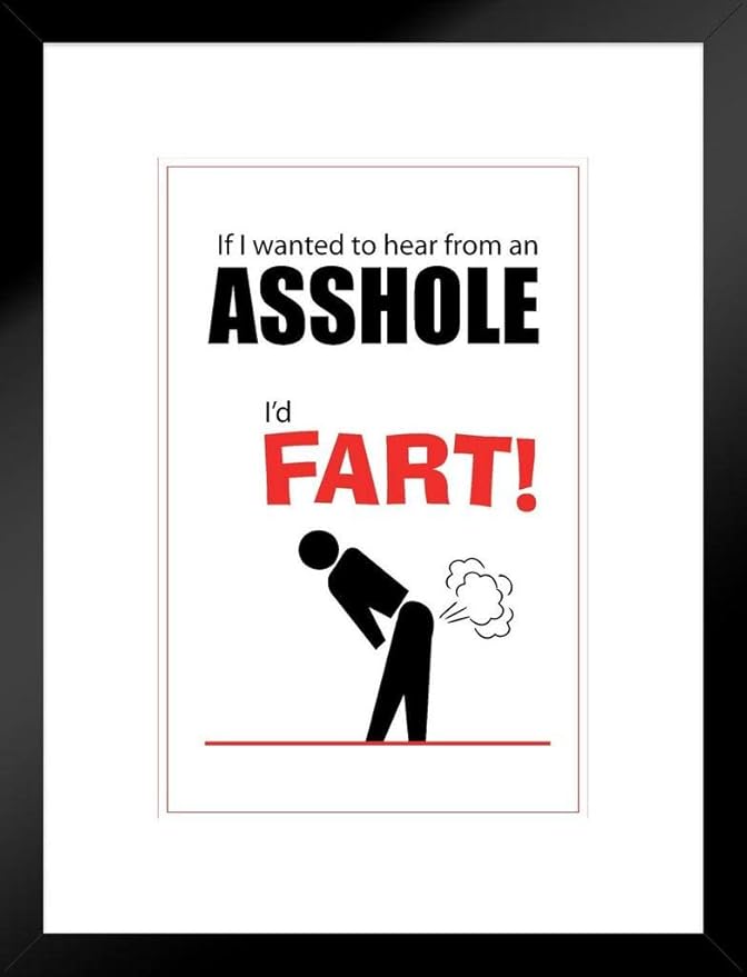 if i wanted to hear from an asshole id fart 幽默哑光带框海报 50