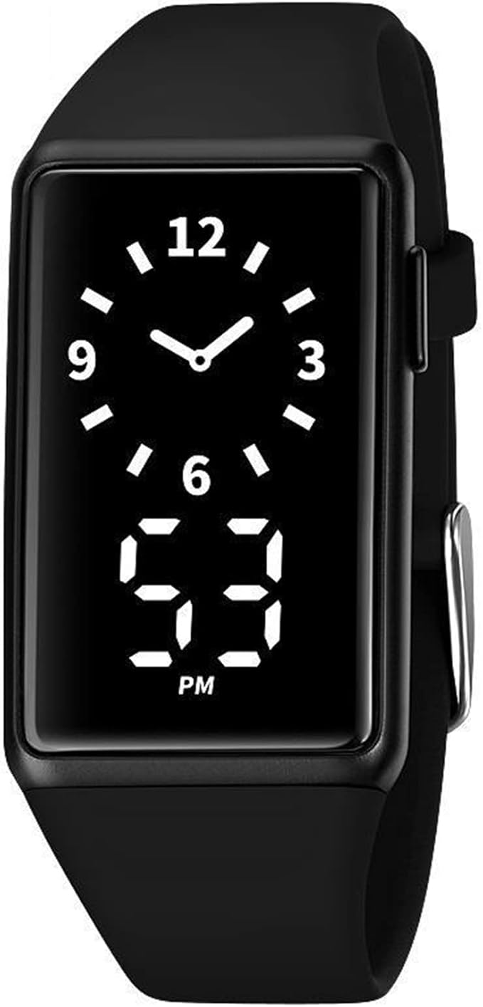 rosebear 男士数字手表带矩形表盘,30 米防水电子手表,适用于情侣