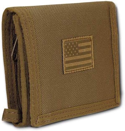 美国国旗战术爱国军三折钱包钱夹 土色(coyote) one size : 亚马逊