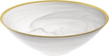 Badash 白色雪花石膏玻璃30 48cm 玻璃碗带手工饰边 Badash 价格报价图片