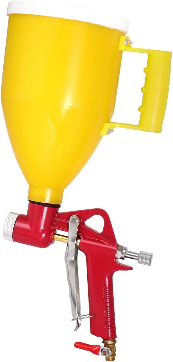 气枪喷枪 1.5 加仑油漆纹理工具 干墙式喷漆喷雾器 带 3 个喷嘴(黄色)
