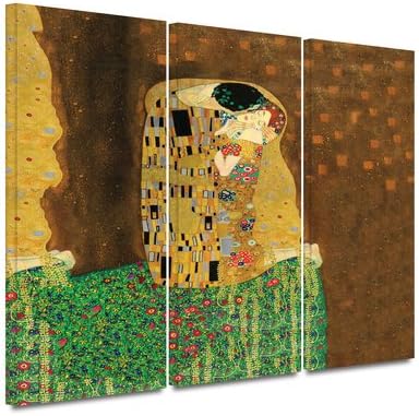 artwall gustav klimt 'the kiss' 3-piece gallery