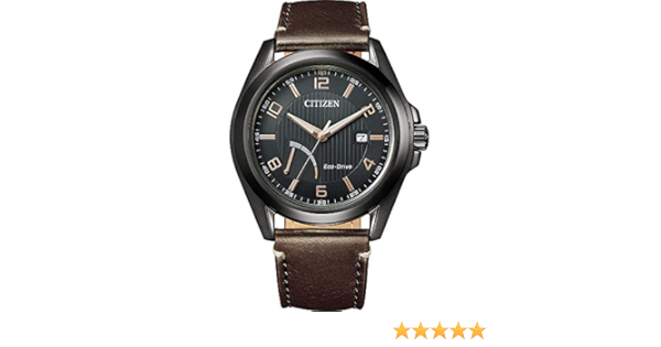 Citizen 西铁城男士指针式Eco-Drive®光动能手表，皮革表带，AW7057-18H : 亚马逊中国: 钟表